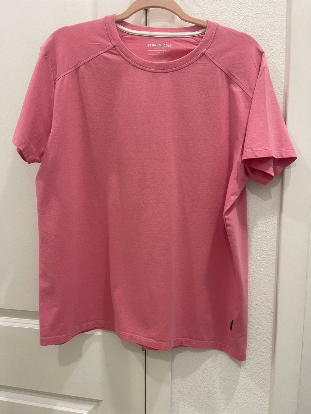 Kenneth Cole Men’s Pink Short Sleeve Crewneck Tee - Solid Pink